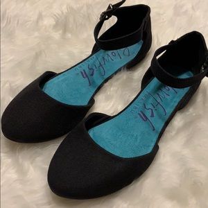 Blowfish Black Ankle Strap Flats